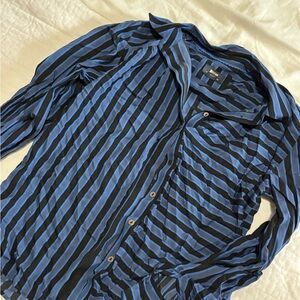 Maeve Blue and Black Striped Blouse